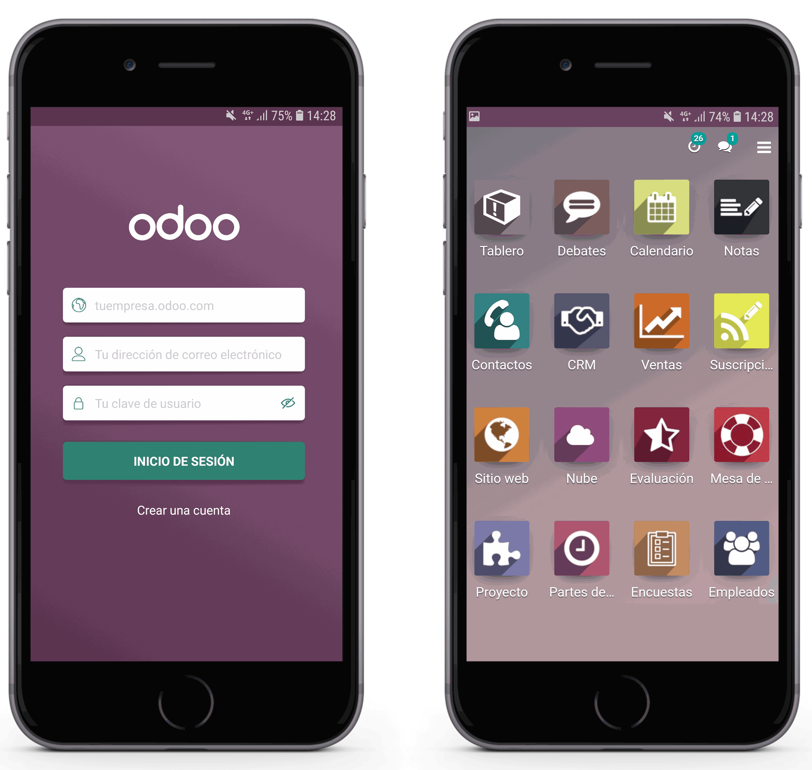 Imagen de Odoo y bloque de texto